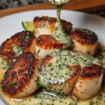 sizzling scallops lime cilantro sauce