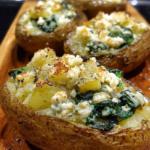 spinach gorgonzola stuffed potatoes