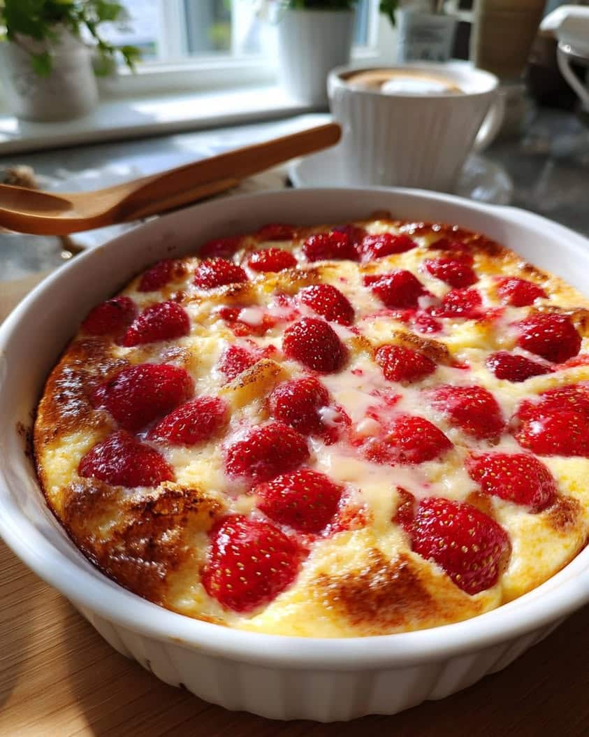 strawberry cottage cheese breakfast bake 1