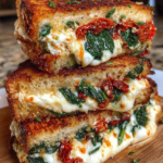 sun dried tomato spinach ricotta grilled cheese