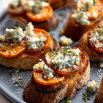 sweet potato blue cheese crostini