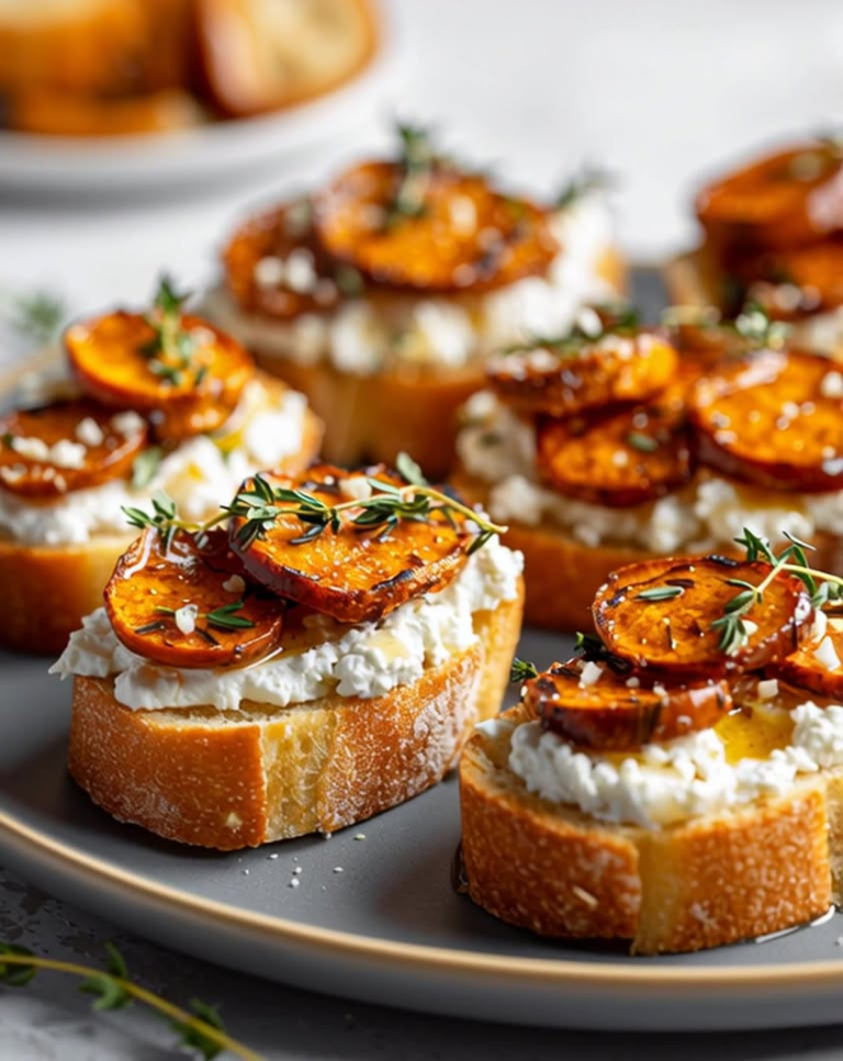 sweet potato crostini whipped feta