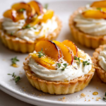 whipped feta peach tartlets