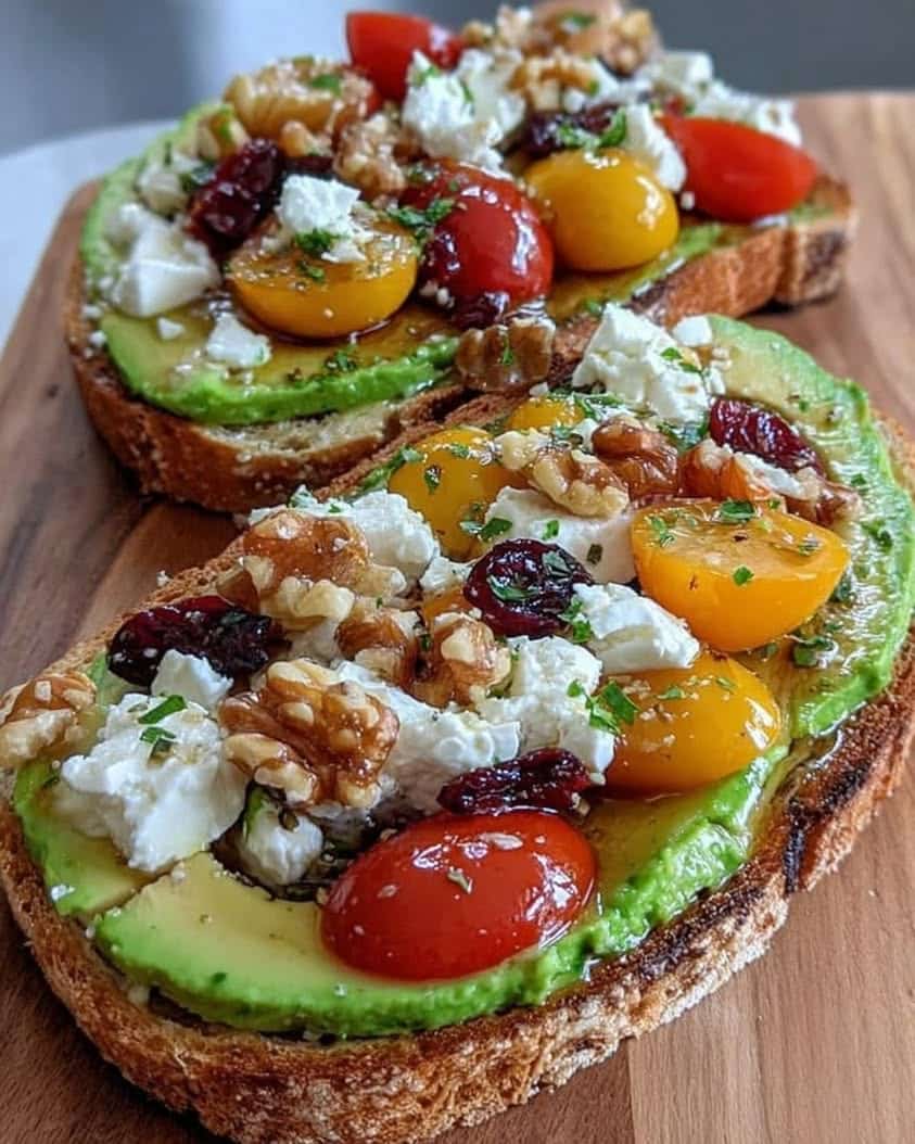 avocado toast feta cherry tomatoes