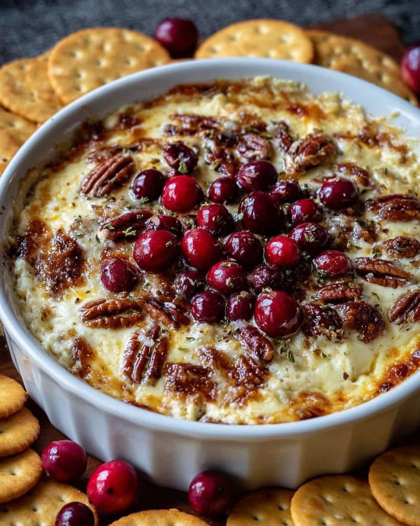 baked cranberry cream cheese dip