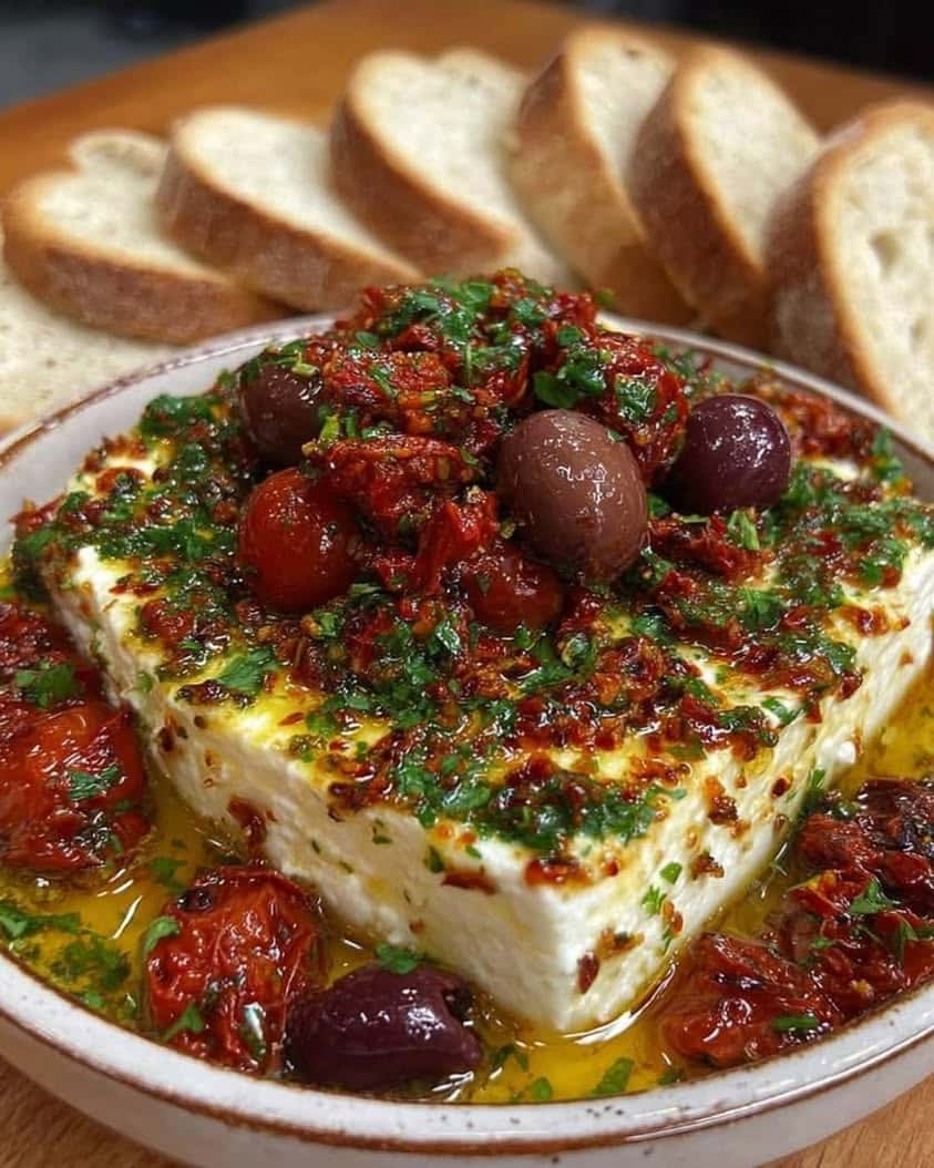 baked feta olives sun dried tomatoes