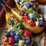 baked pears berries honey walnuts 1