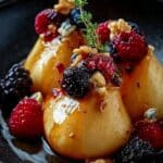 baked pears berries honey walnuts