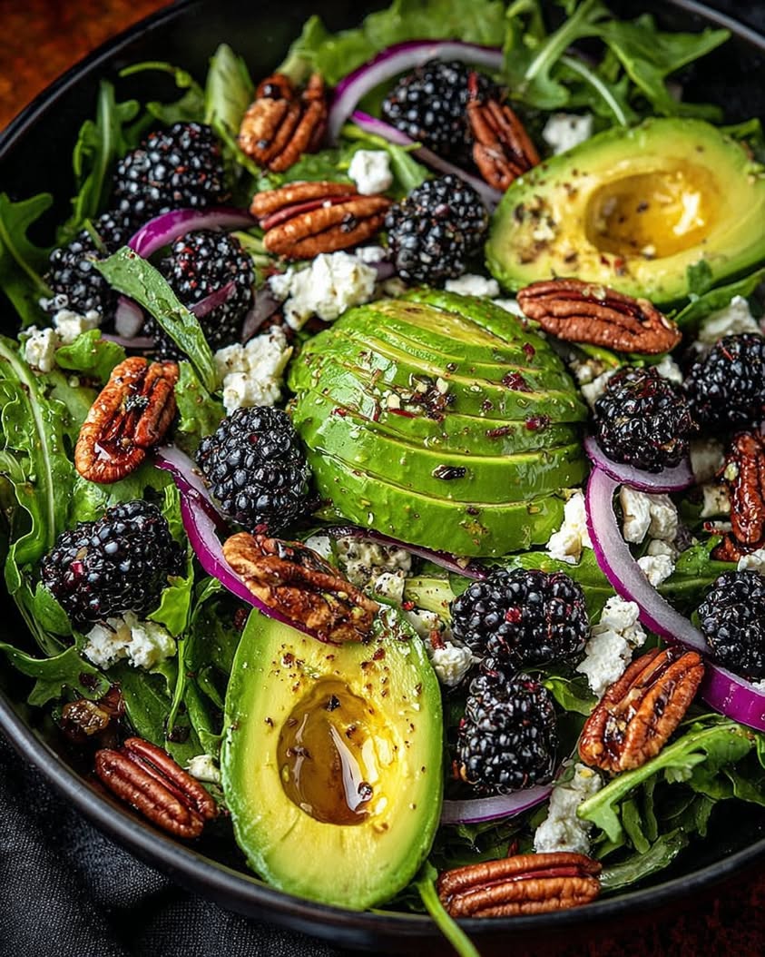blackberry avocado salad honey vinaigrette 1