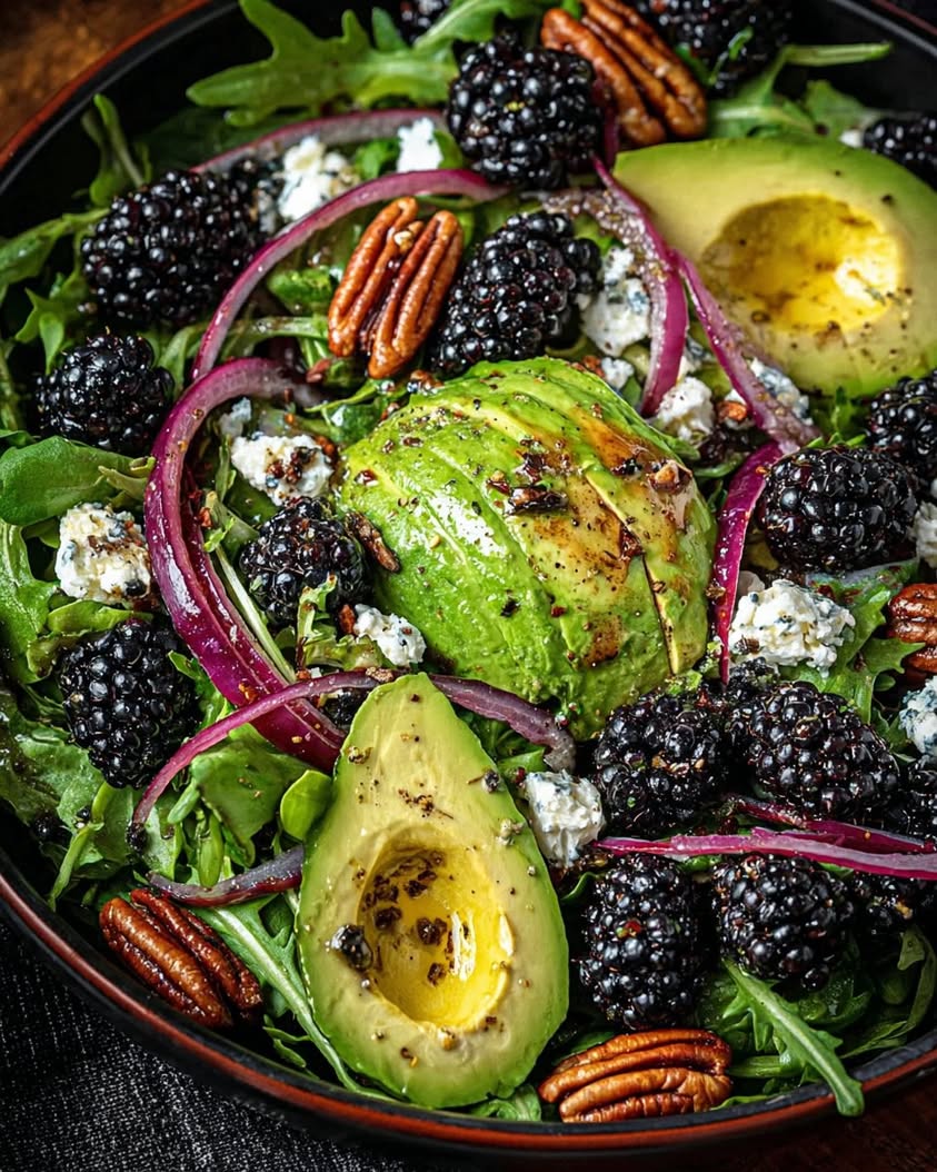 blackberry avocado salad honey vinaigrette