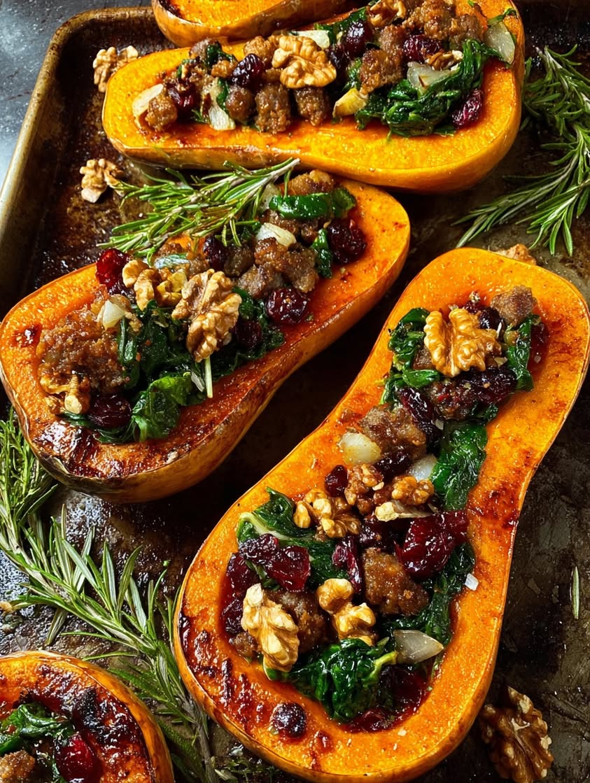 butternut squash boats italian sausage
