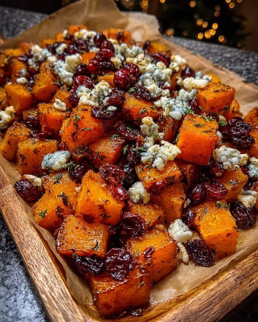 caramelized butternut squash gorgonzola cranberry