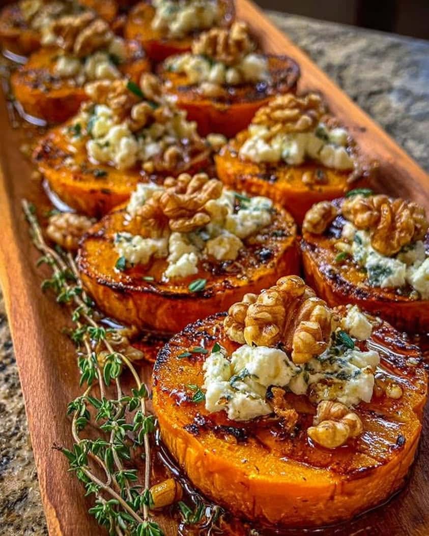caramelized sweet potatoes honey goat cheese