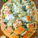 cheesy spinach artichoke pull apart bread