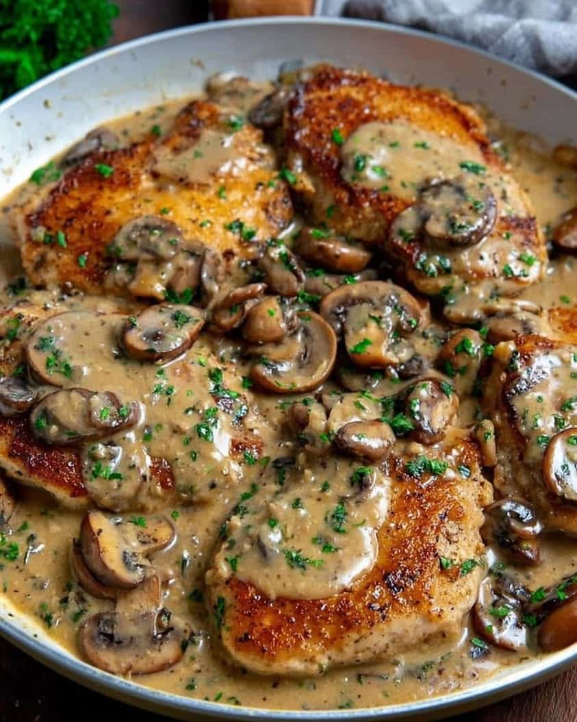 chicken mushroom creamy asiago mustard