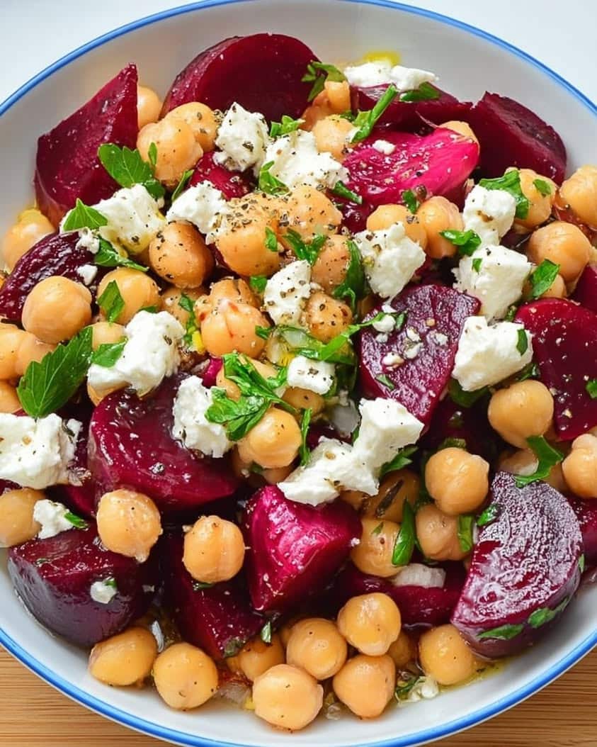 chickpea beet feta salad 1