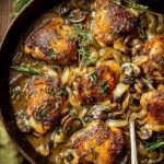 cider braised chicken caramelized onions