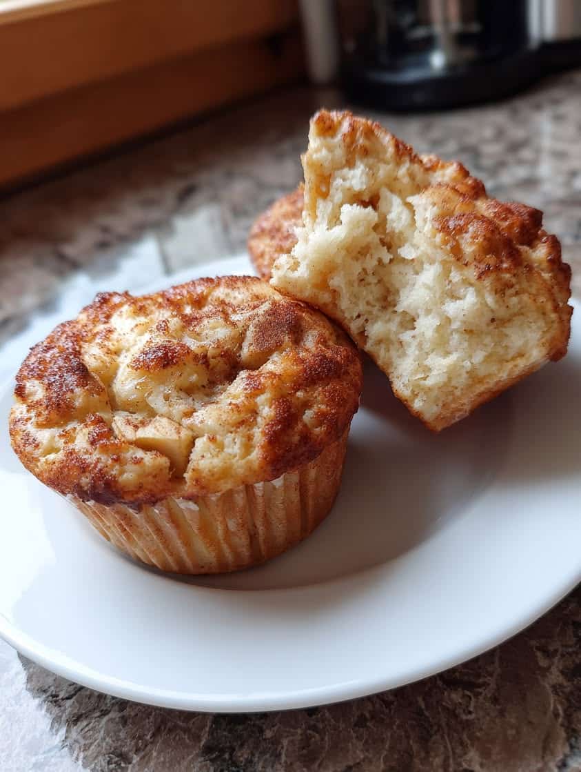 cinnamon apple cottage cheese muffins