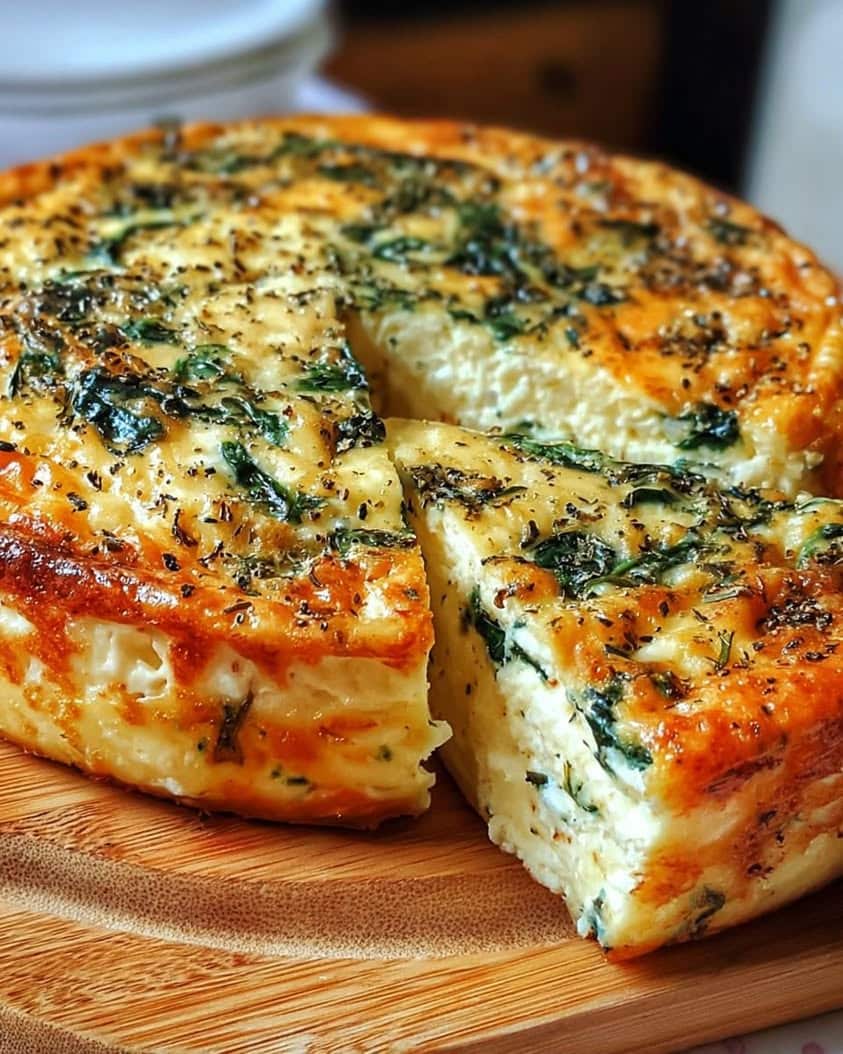 cottage cheese spinach crustless quiche 1