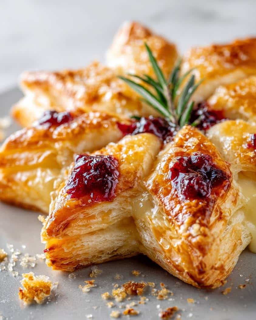 cranberry brie snowflake puff