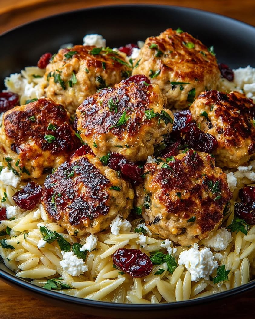 cranberry goat cheese chicken meatballs