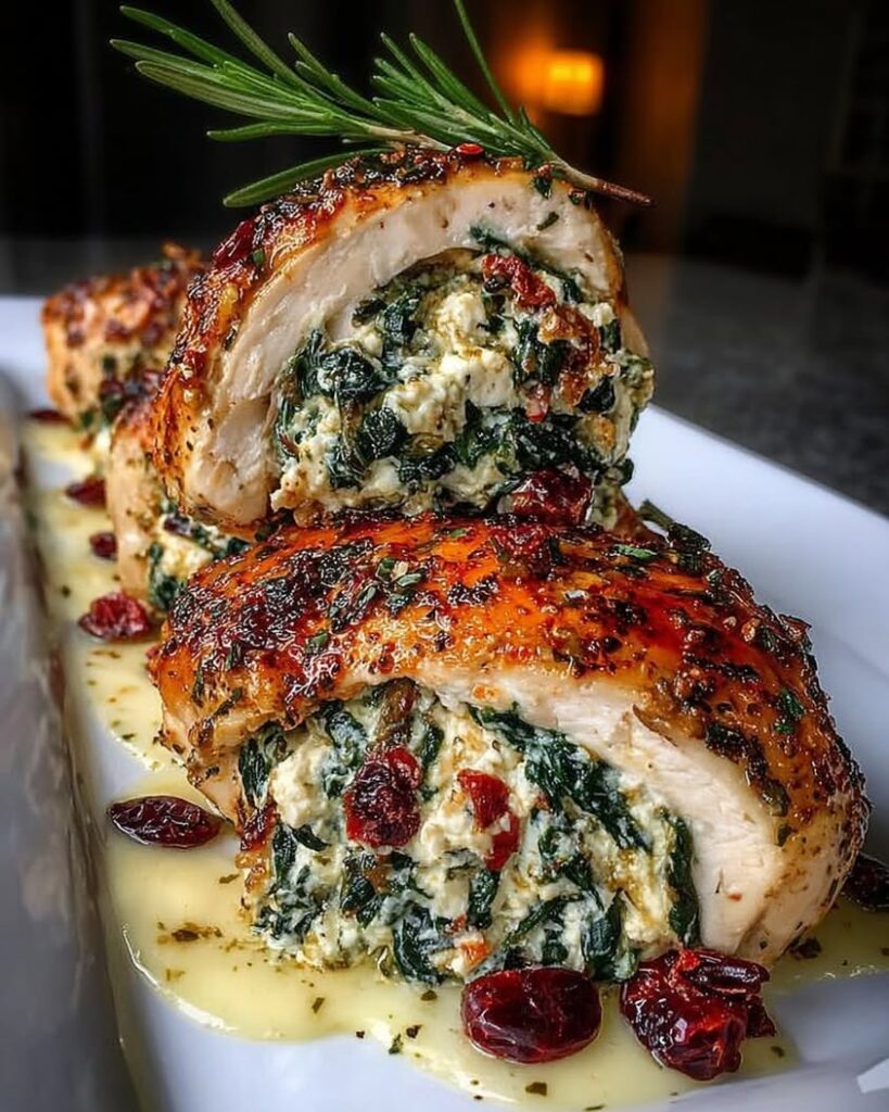Creamy Spinach and Cranberry Stuffed Chicken Breast Recipe 2 cranberry spinach stuffed chicken