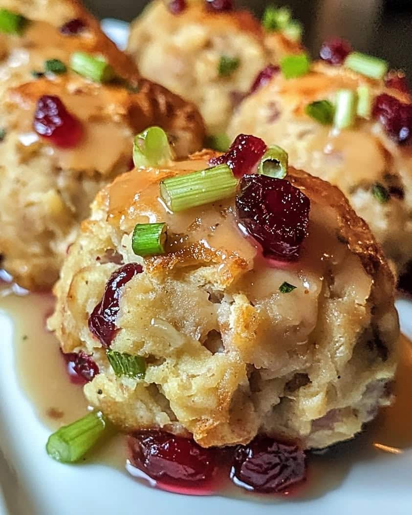 cranberry turkey stuffing balls 1