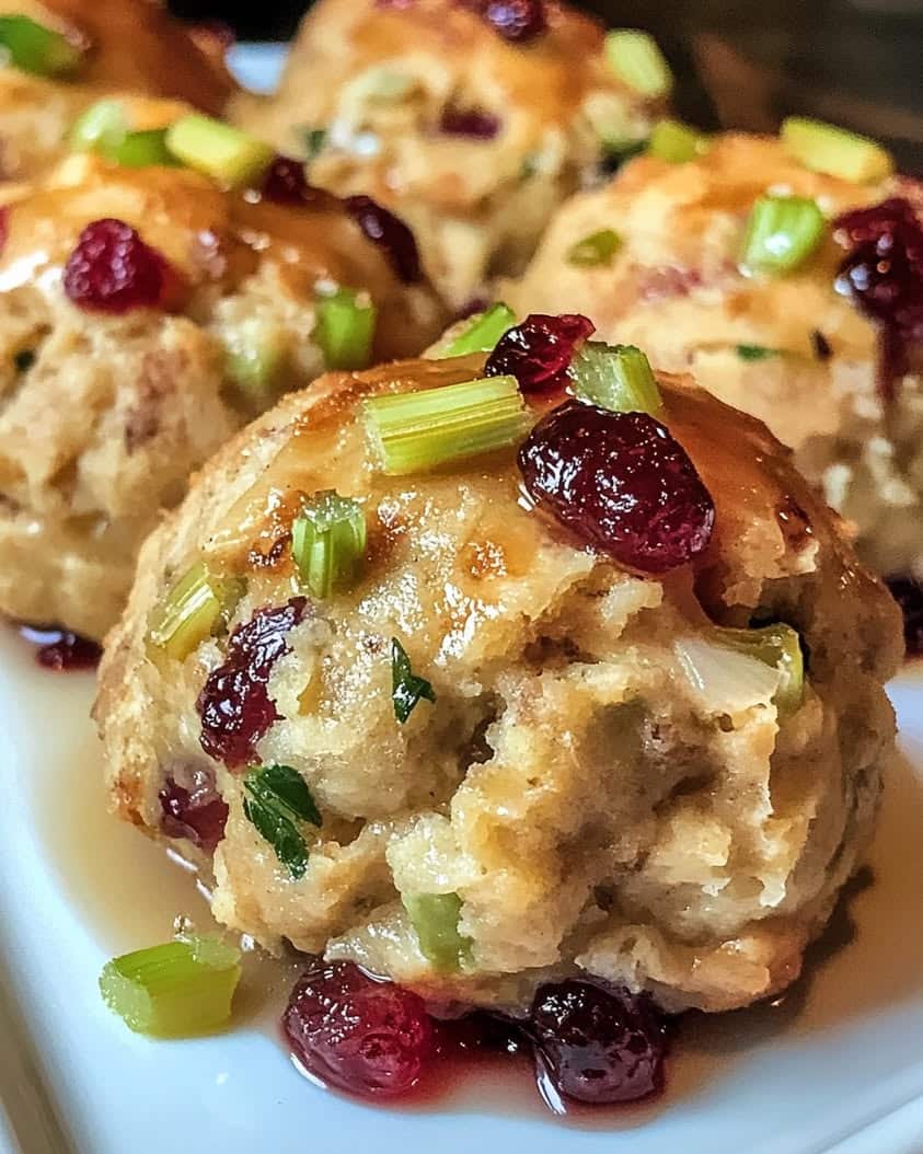 cranberry turkey stuffing balls 2
