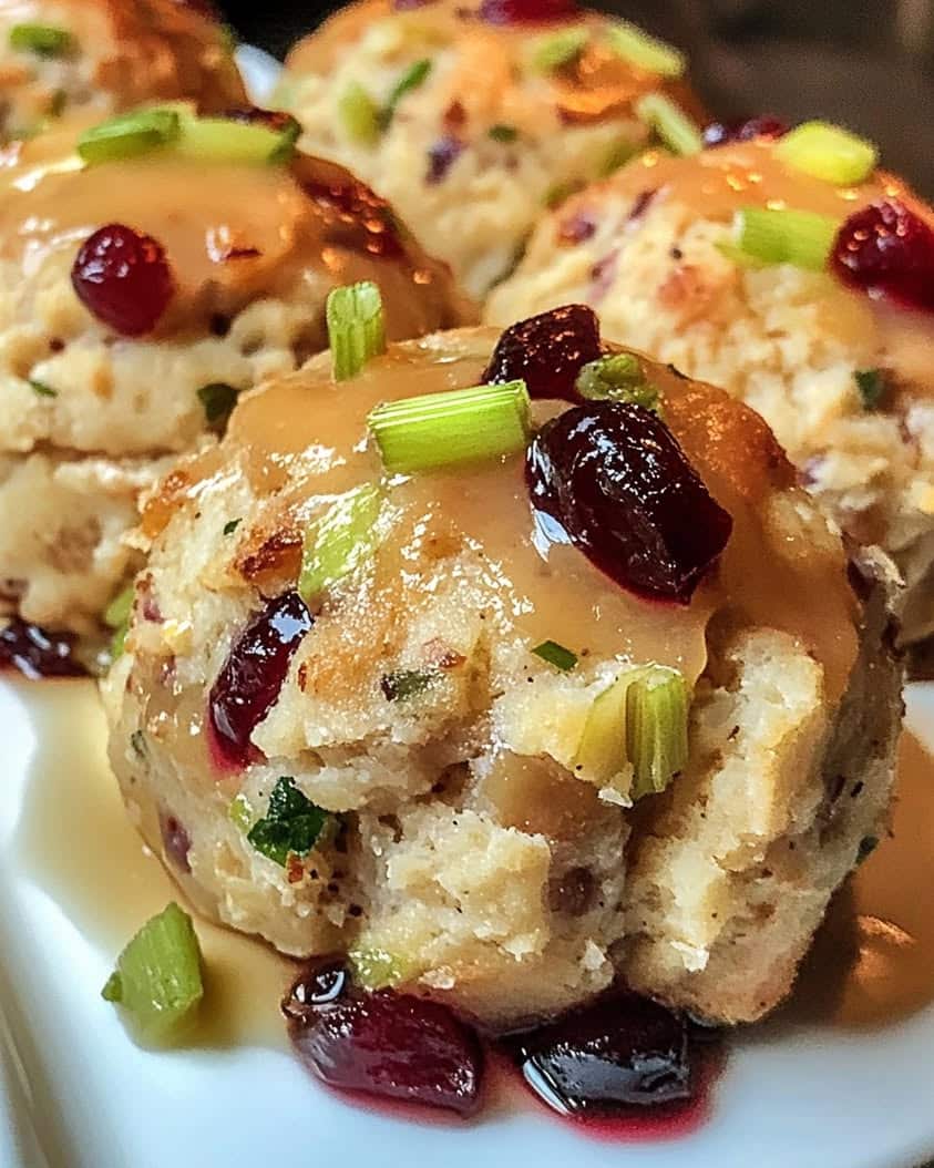 cranberry turkey stuffing balls