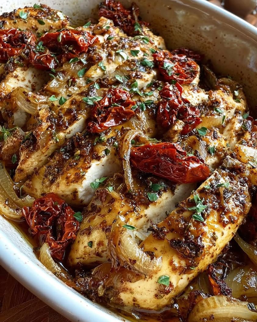 creamy balsamic chicken roasted onions