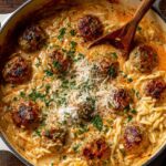 creamy chicken meatball orzo soup