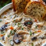 creamy chicken mushroom wild rice soup