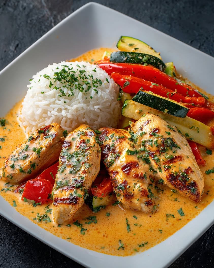 creamy garlic herb chicken rice