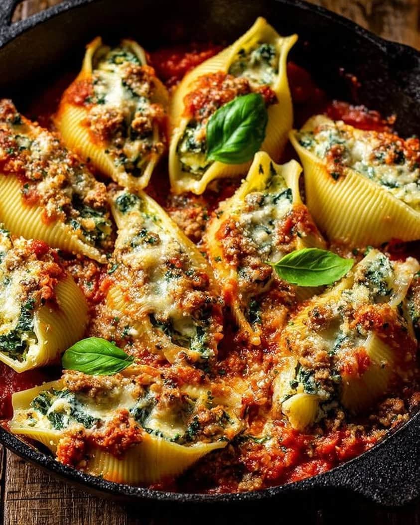 creamy herb zucchini stuffed shells