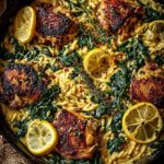 creamy lemon chicken orzo skillet