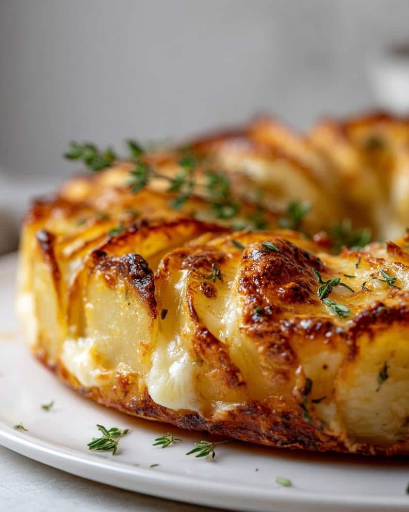 creamy potato gratin wreath gruyere