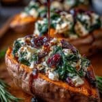 creamy ricotta spinach stuffed sweet potatoes 1