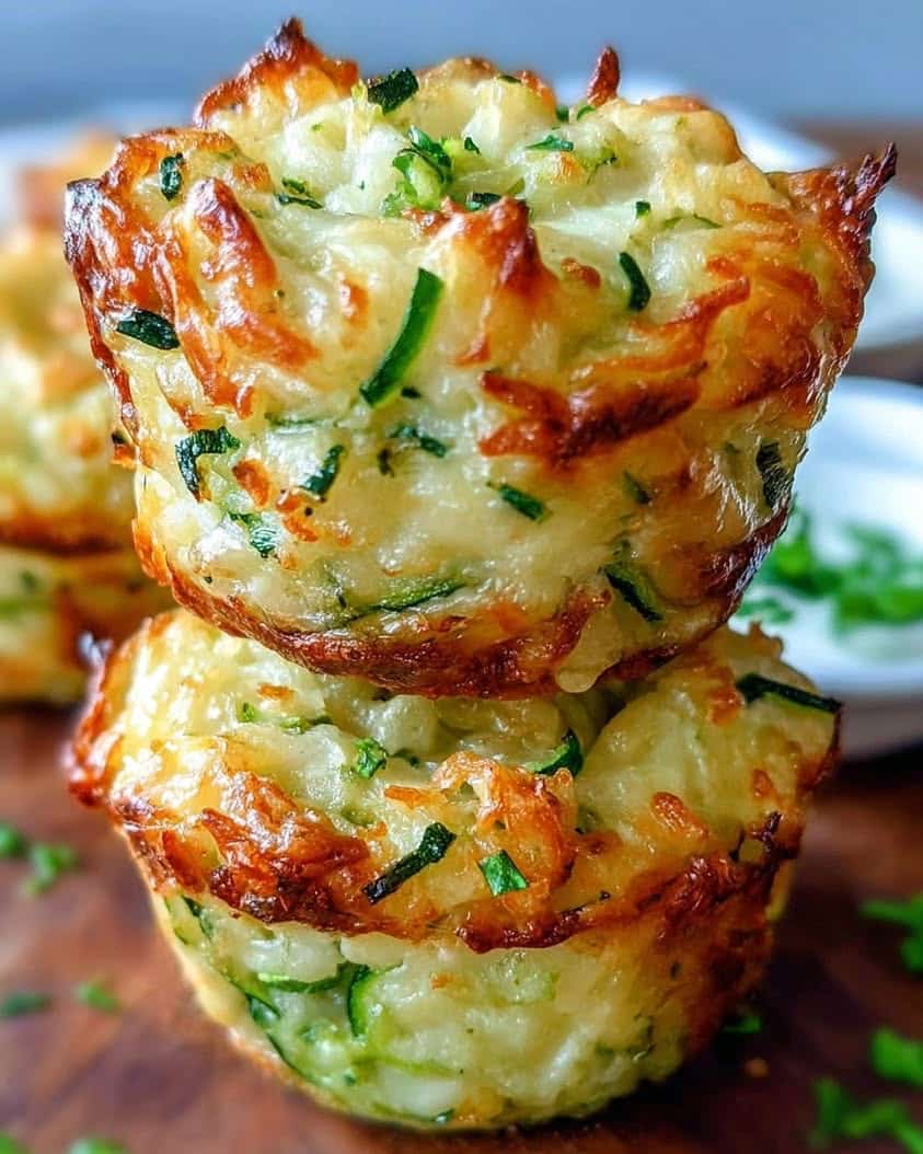 crispy parmesan zucchini potato muffins