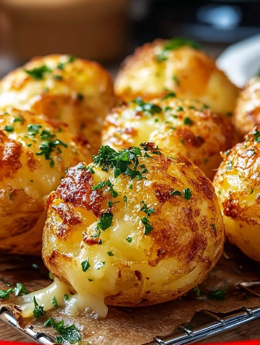 crispy potato cheese bombs garlic