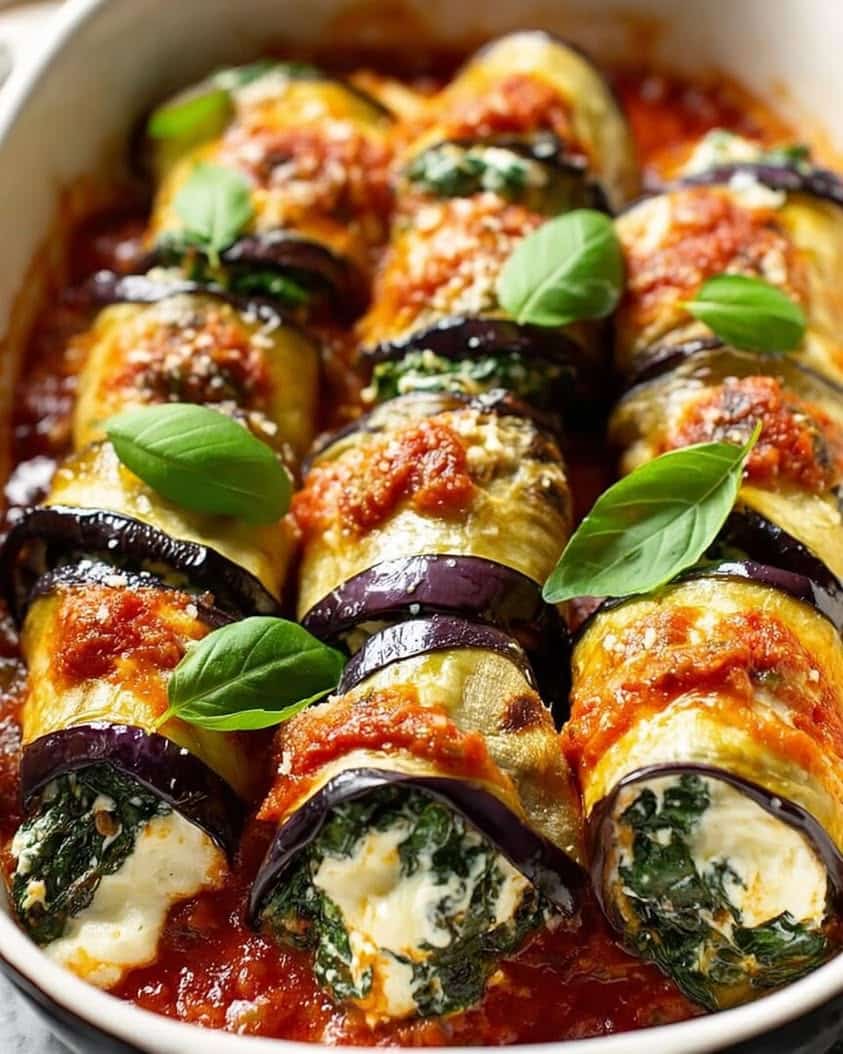 eggplant roll ups ricotta spinach 1