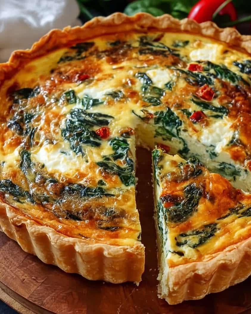 elegant ricotta spinach quiche
