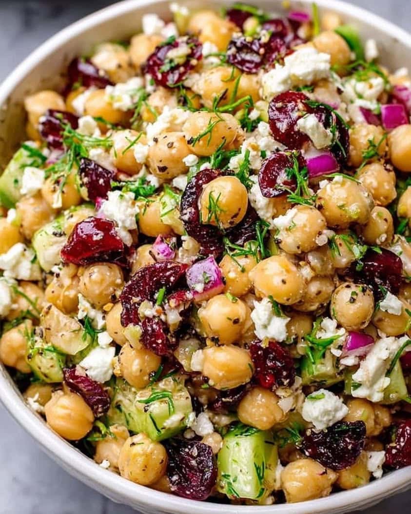 feta cranberry chickpea salad