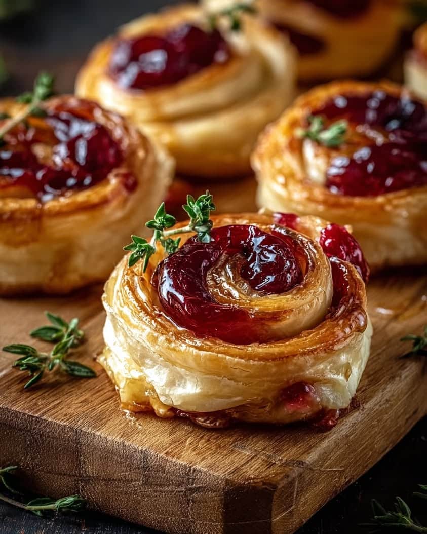 flaky pastry brie cranberry roses