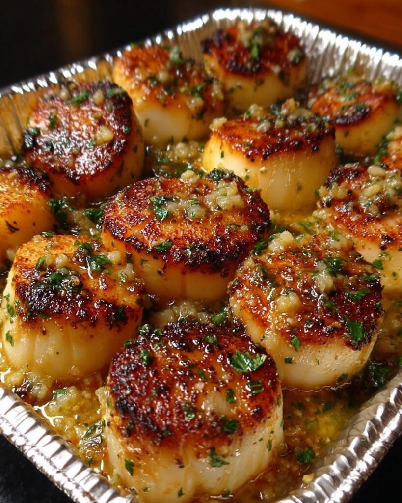 Garlic Butter Baked Scallops: An Easy, Elegant Dinner Recipe. 2 garlic butter baked scallops 1