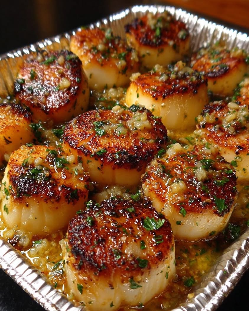 garlic butter baked scallops 1