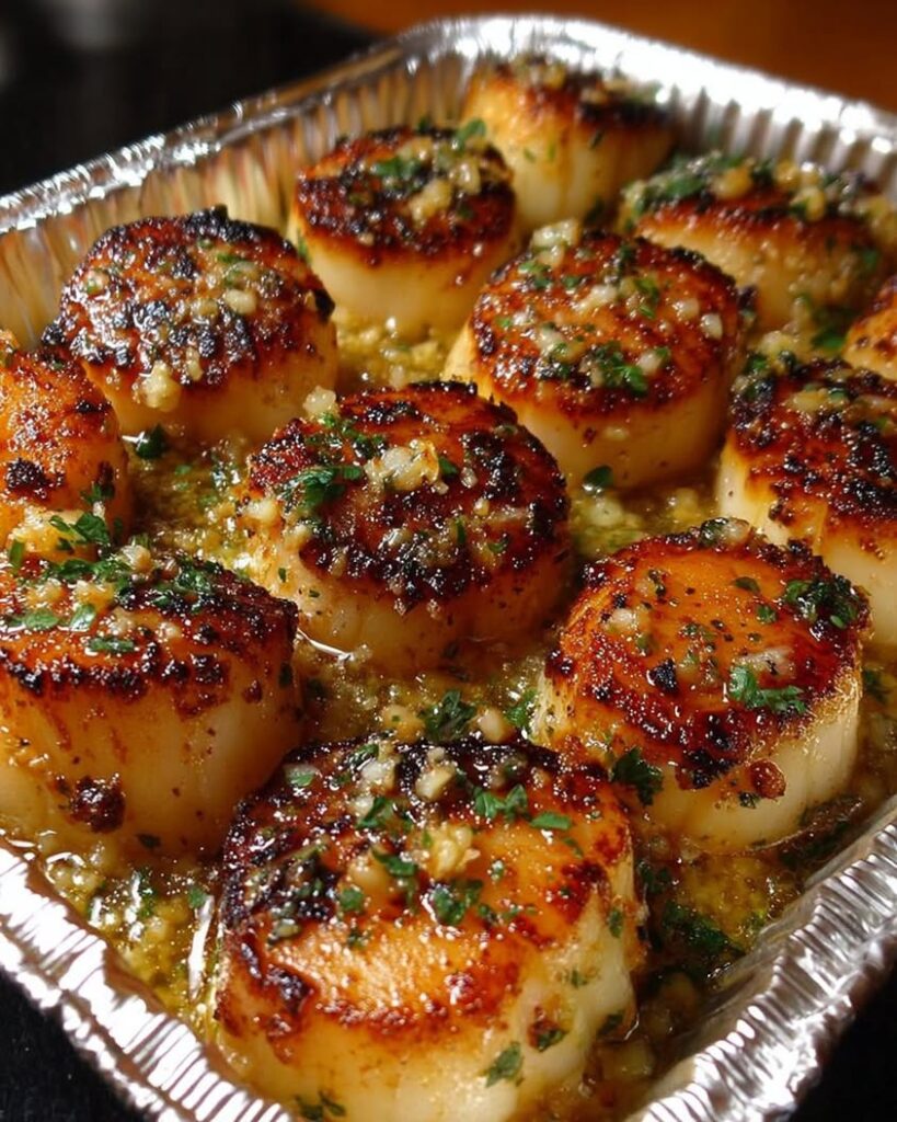 Garlic Butter Baked Scallops: An Easy, Elegant Seafood Dinner. 2 garlic butter baked scallops
