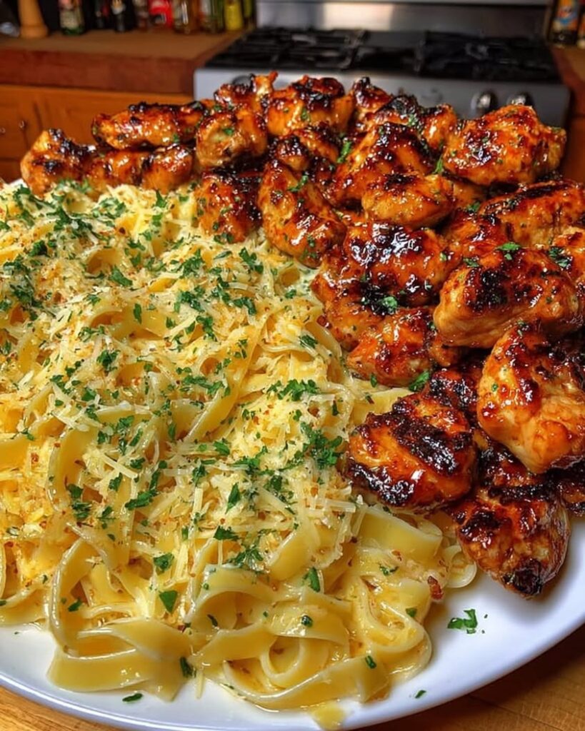 garlic cajun chicken cheesy linguine 1