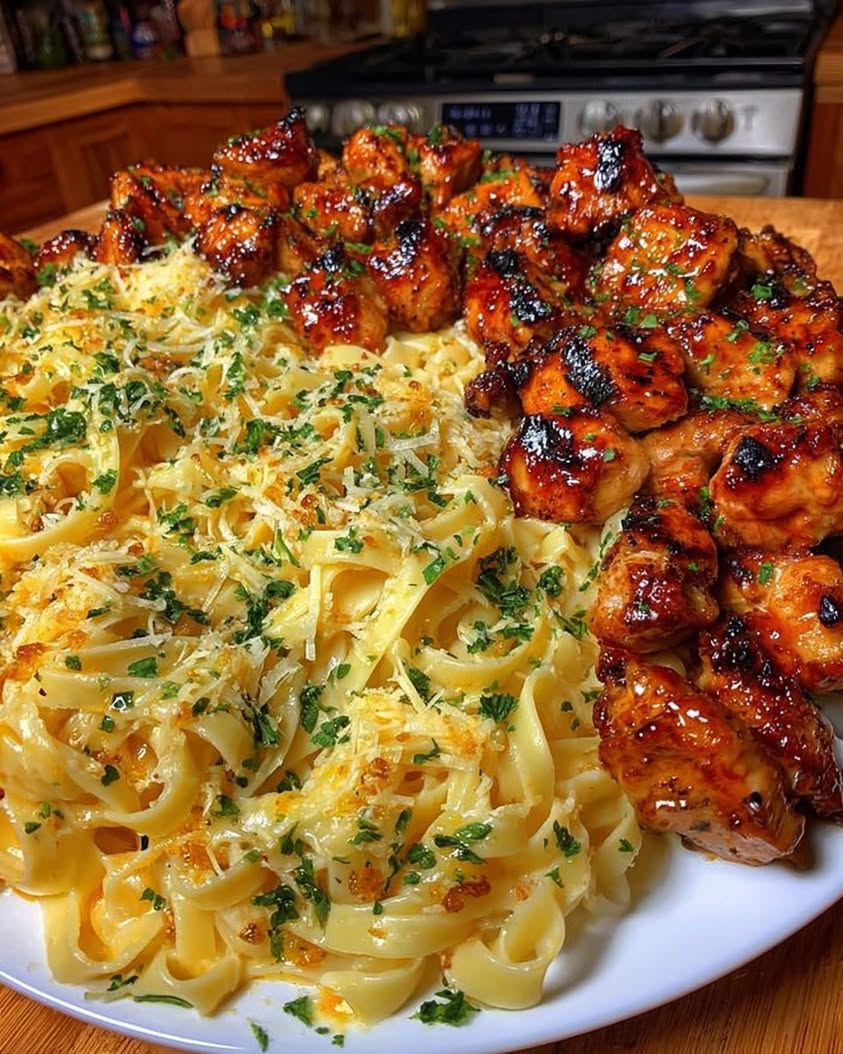 garlic cajun chicken cheesy linguine