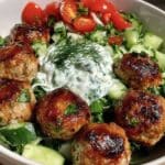 greek chicken meatballs tzatziki 1