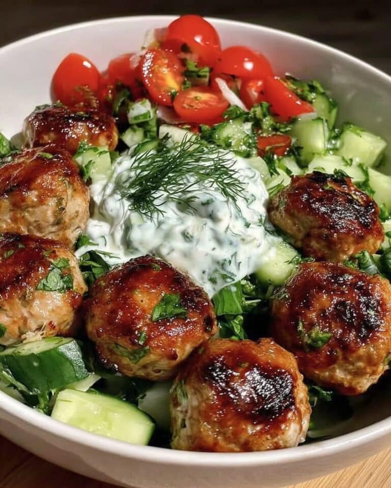 greek chicken meatballs tzatziki 1